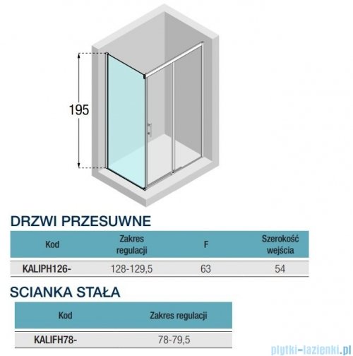 Novellini Kali PH+FH kabina 130x90 profile czarne KALIPH126-1H/KALIFH88-1H