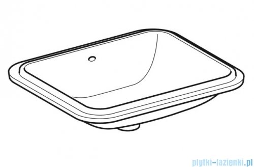 Geberit VariForm Umywalka prostokątna z przelewem 58x49cm szkliwiony spód KeraTect 500.765.00.2
