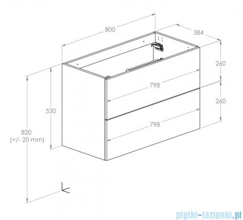 Roca Kwadro szafka 80x38x53 cm dąb canela A857970808
