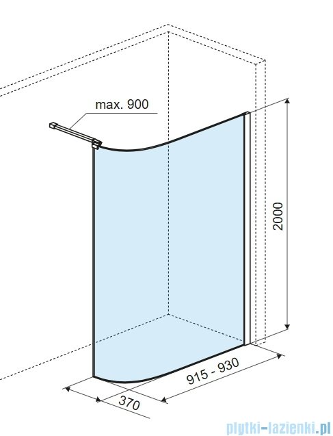 Excellent Vidoq walk-in ścianka prysznicowa gięta 93x200 cm, złoto szczotkowane KAEX.1507.930.LP.GB