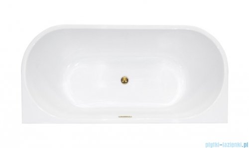 Besco Vica New wanna 150x80cm wolnostojąca przyścienna z przelewem szczelinowym slim syfon klik-klak czarny matt #WAS-150VNCZ