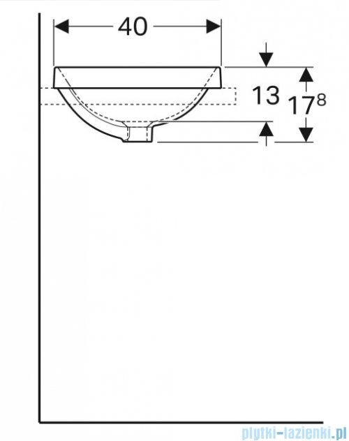 Geberit VariForm Umywalka prostokątna z przelewem 55x40 cm KeraTect 500.736.00.2