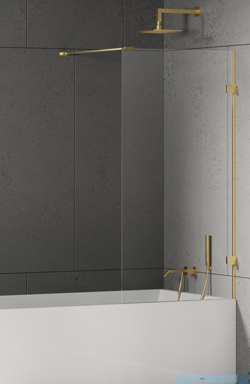 New Trendy Eventa Gold Shine Parawan nawannowy 100x150 cm z wspornikiem prostopadłym przejrzyste Złoty połysk EXK-4897-WP