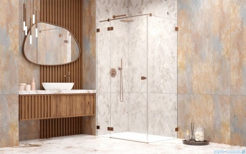 Radaway Essenza Pro Brushed Copper Kdj kabina 110x110cm lewa szczotkowana miedź 10097110-93-01L/10098110-01-01