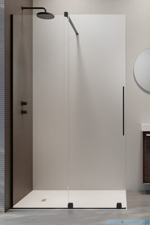 Radaway Furo Black Walk-in kabina 130x200cm lewa szkło przejrzyste 10106688-54-01L/10110644-01-01
