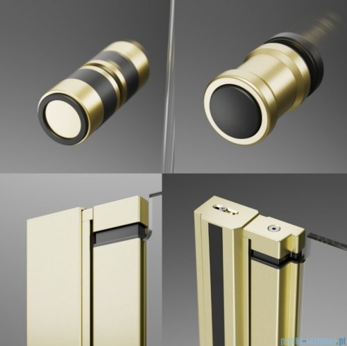 Radaway Nes 6 Kdj B Brushed Light Gold kabina 90x100cm lewa szczotkowane jasne złoto 10025090-98-01L/10039100-01-01