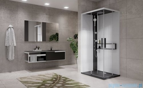 Novellini Glax 2 2.0 kabina z hydromasażem 100x70 lewa czarna G22A197ST1-1HU
