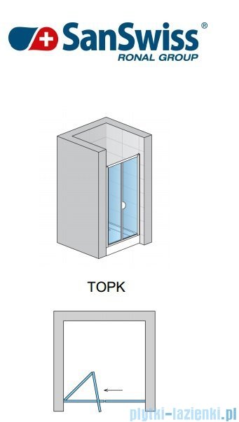 SanSwiss Top-Line Drzwi 2-częściowe 80-100cm profil biały TOPKSM20407