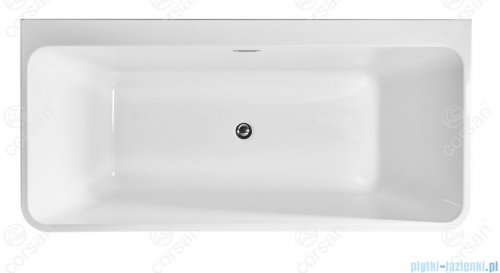 Corsan Iseo wanna wolnostojąca przyścienna 170x80 cm biała + syfon klik-klak E-019