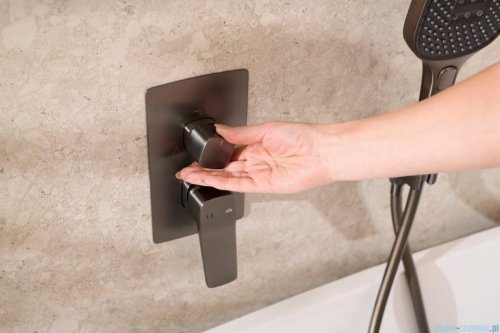 KFA MALAGA GUN METAL GREY podtynkowy zestaw prysznicowy z baterią 3 funkcyjną i natryskiem przesuwnym grafit szczotkowany 4529-301-61