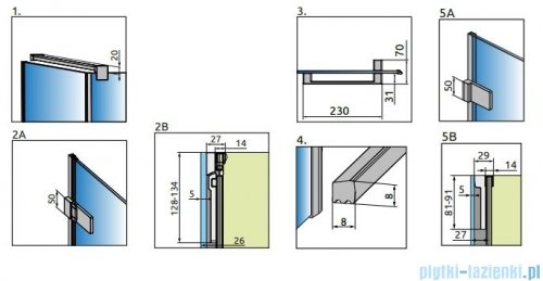 Radaway Arta Kdj I kabina 90x100cm lewa szkło przejrzyste 386082-03-01L/386022-03-01