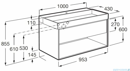 Roca Tura Unik zestaw szafka z umywalką 100x43x60 BIAŁY MAT A852037558