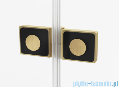 Ronal ANNEA AN13 Drzwi jednoczęściowe ze ścianką stałą w linii 120x200cm lewe złoto szczotkowane AN13G12001307