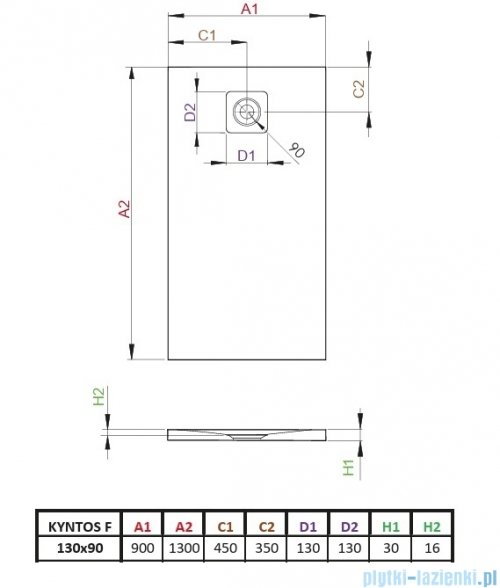 Radaway Kyntos F brodzik 130x90cm antracyt HKF13090-64