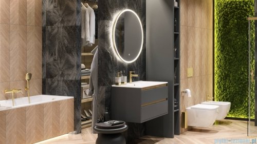Excellent Corido lustro wiszące LED okrągłe Ø80 cm mata grzewcza złoty połysk  DOEX.CO080.GL