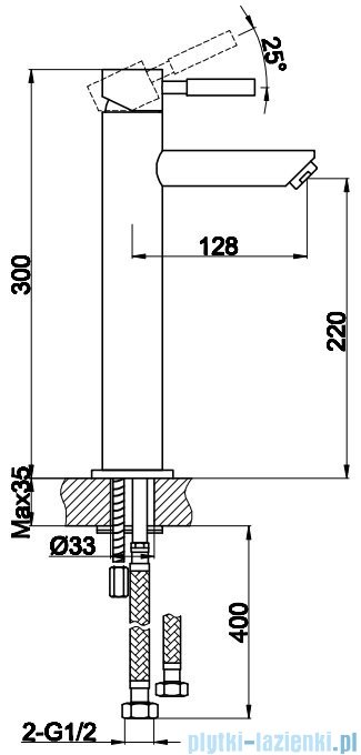 Kohlman Roxin Black bateria umywalkowa wysoka czarny półmat QB170RB