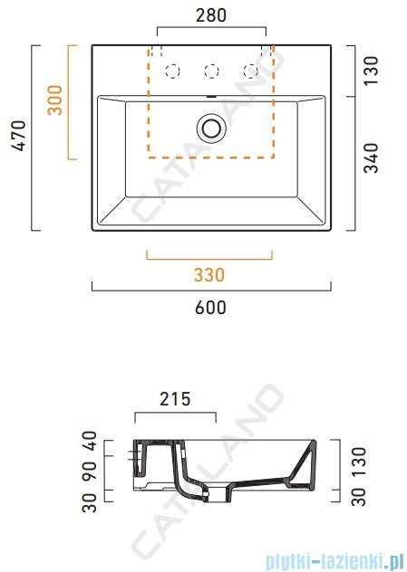 Catalano Premium 60 umywalka 60x47 biała 160VP00