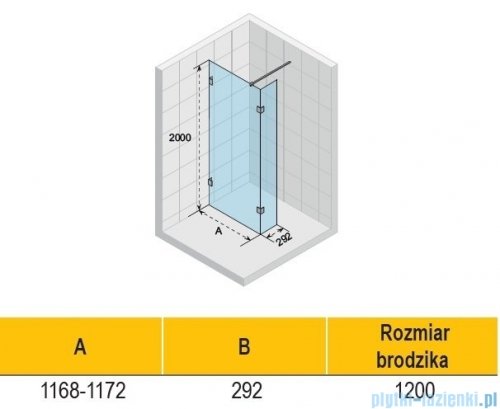 Riho Scandic NXT X402 kabina prysznicowa Walk In 120x200cm chrom G001126120