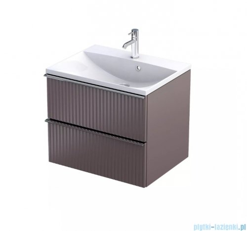 Oristo Etna szafka podumywalkowa wisząca Ryflowana 60x50x45 mokka mat OR52-SD2S-60-21R