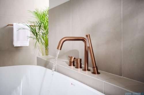 KFA MOZA ROSE GOLD bateria wannowa 4-otworowa miedź szczotkowana 5035-210-34