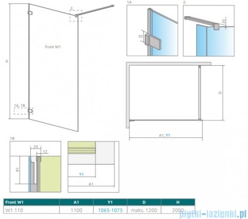 Radaway Euphoria Walk-in V kabina 110cm szkło przejrzyste 383113-01-01