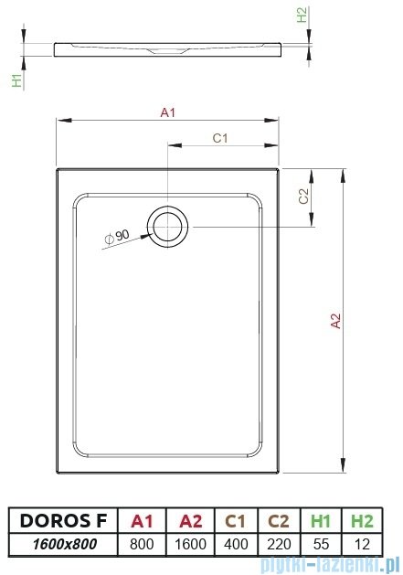 Radaway Doros F Stone brodzik 160x80 kaszmirowy SDRF1680-01-84S