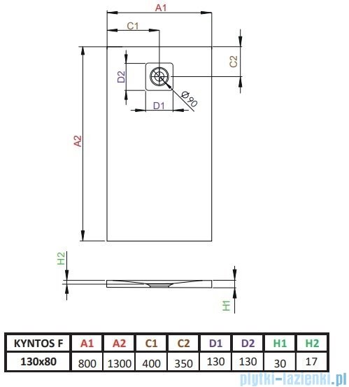 Radaway Kyntos F brodzik 130x80cm czarny HKF13080-54