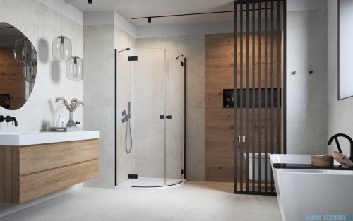 Radaway Essenza Black Pdd kabina 100x80cm szkło przejrzyste 1385003-54-01L/1385002-54-01R