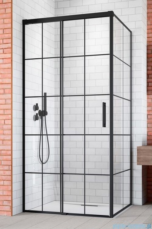 Radaway Idea Black Kdj Factory kabina prysznicowa 120x110 lewa czarny mat/szkło przejrzyste 387042-54-55L/387053-54-55R