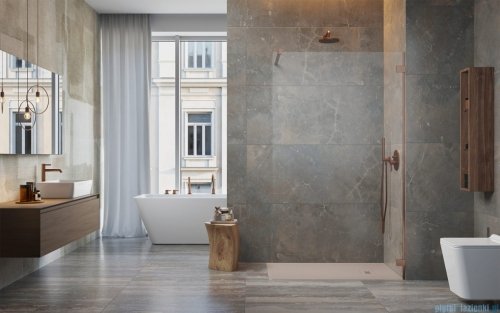 Radaway Essenza Pro Brushed Copper 75x200 kabina Walk-in szczotkowana miedź 10103075-93-01 