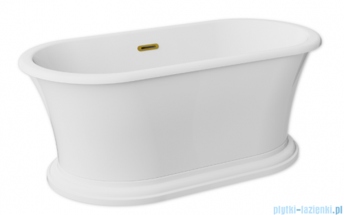 Besco Ziva 160x75 cm wanna wolnostojąca + syfon + maskownica odpływu Złoty #WWA-160-ZSG