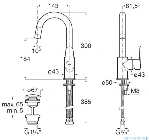 Roca Victoria Plus bateria umywalkowa sztorcowa Chrom A5A4A4FC00