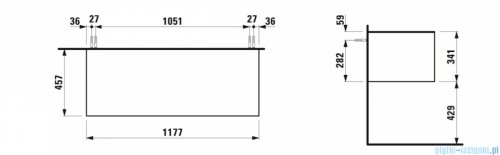 Laufen SONAR szafka pod umywalkę 117x45 cm miedziany lakierowany H4054200340411