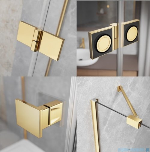 Radaway Essenza 8 Gold Kdj kabina 110x80cm prawa złoty połysk/szkło przejrzyste 10480712-01-01R/10470337-09-01R/10113080-01-01