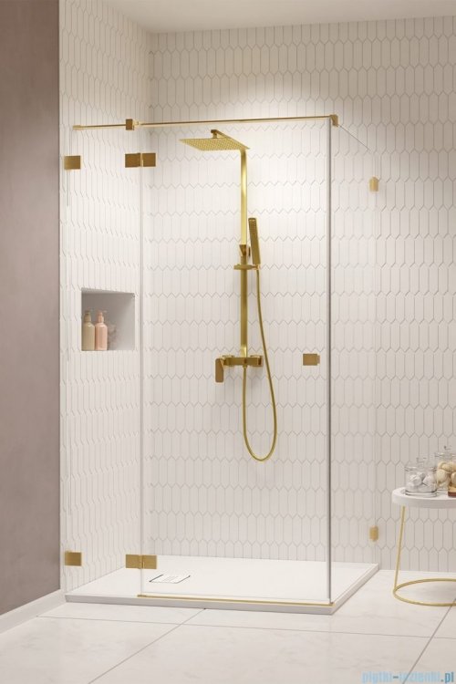 Radaway Essenza Pro Brushed Gold Kdj kabina 90x90cm lewa szczotkowane złoto 10097090-99-01L/10098090-01-01