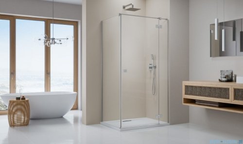 Radaway Essenza Kdj Brushed Nickel kabina 120x70cm prawa szczotkowany nikiel 1385042-91-01R/1384048-01-01