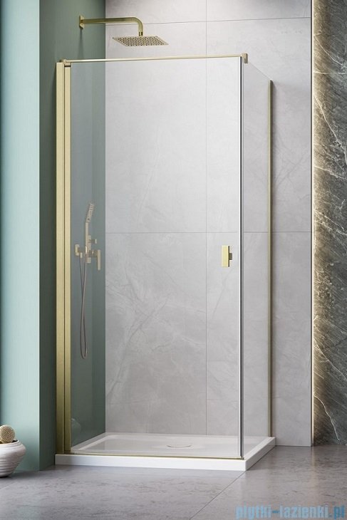 Radaway Nes Kdj I Brushed Gold kabina 80x70cm lewa szczotkowane złoto 10022080-99-01L/10039070-01-01