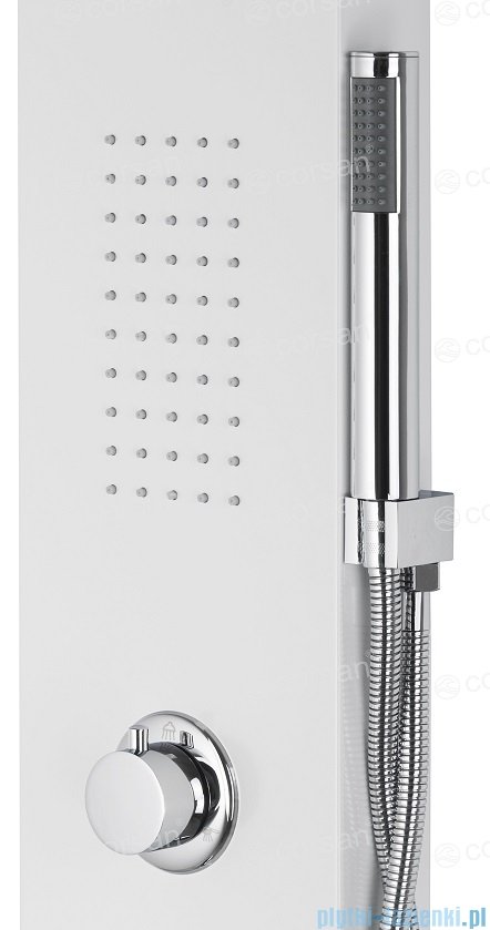 Corsan Alto panel prysznicowy z mieszaczem Biały słuchawka