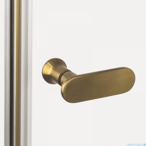 New Trendy New Soleo Gold Brushed 80x120x195 cm kabina wspornik skośny złoto szczotkowane/szkło przejrzyste K-4181