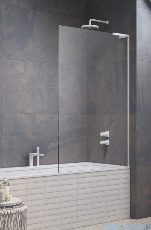 Radaway Modo SL White PNJ II parawan nawannowy 90cm prawy biały mat/przejrzyste 10316090-04-01R