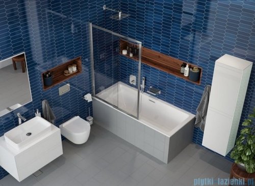Excellent Heaven Slim wanna prostokątna 160x75 biała z syfonem chrom WAEX.HEV16WHS/ARIN.FLOW.CR