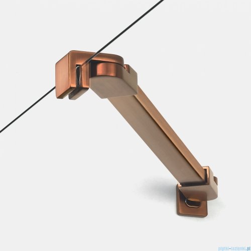 New Trendy New Soleo Copper Brushed 70x110x195 cm kabina wspornik skośny miedź szczotkowana/szkło przejrzyste K-2285