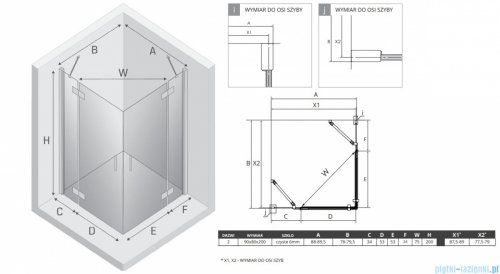 New Trendy Nesta Gunmetal Brushed kabina 90x80x200 cm drzwi podwójne grafit szczotkowany/szkło przejrzyste K-4761