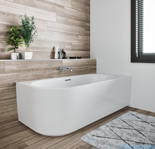 Riho Desire Velvet Corner LED wanna asymetryczna Riho Fall napełnianie przez przelew z oświetleniem lewa 184x84cm MATOWA B088008105