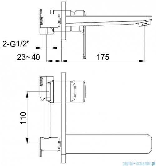 Kohlman Texen bateria umywalkowa podtynkowa chrom QW185T