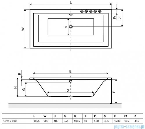 Wanna Excellent Crown Grand 190x90 biała WAEX.CRG19WH