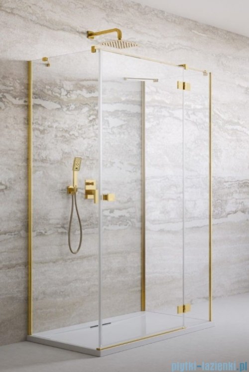 Radaway Essenza Gold Kdj+S kabina 80x80x80cm prawa złoty połysk szkło przejrzyste 1384051-01-01/1385021-09-01R/1384051-01-01