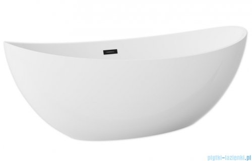 The North Bath Frigg wanna wolnostojąca z korkiem i przelewem CZARNYM180x87cm  6807B-1801OEMBL