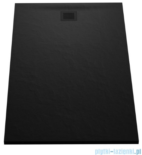 New Trendy Mori brodzik prostokątny z konglomeratu 120x90x3 cm czarny B-0406