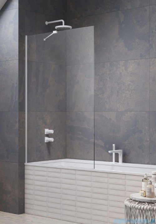 Radaway Modo New White Pnj parawan nawannowy 80cm L/P biały mat/szkło przejrzyste 10006080-04-01